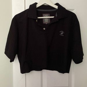 BLACK POLO CROP TOP